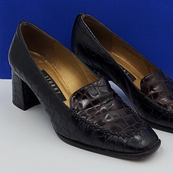 Stuart Weitzman chocolate brown croc pumps - Picture 5 of 8